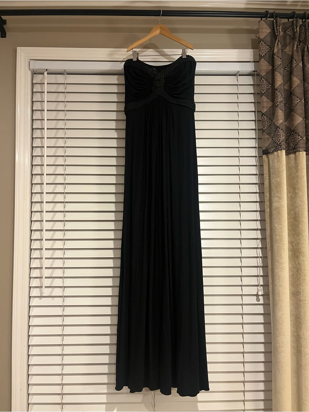 Sky Strapless Maxi Braided Dress Black